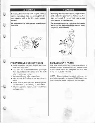 1995 Suzuki RM250 owner´s service manual Preview image 5