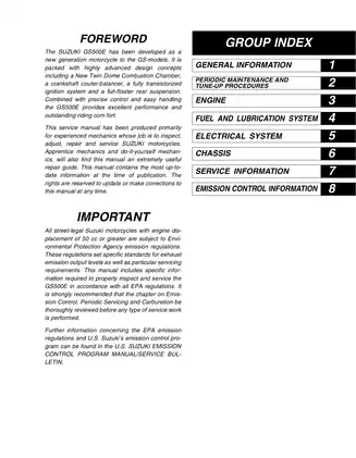 Suzuki GS500E Motorcycle Service Manual (1989-2009)