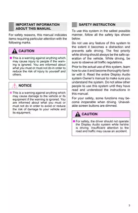 Complete Display Audio System Manual for Safe Vehicle Operation