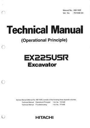 Hitachi EX225USR Service Manual - Comprehensive Repair & Maintenance Guide (1988)