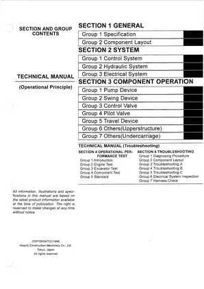 Hitachi EX 225USR hydraulic excavator technical manual Preview image 5