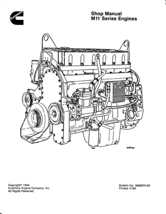 Cummins M11 engine series shop manual