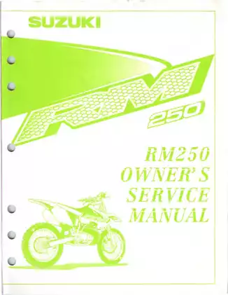 2000 Suzuki RM250 owner´s service manual Preview image 1