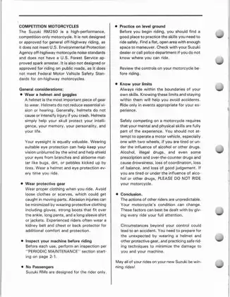 2000 Suzuki RM250 owner´s service manual Preview image 4