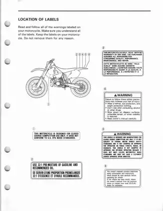 2000 Suzuki RM250 owner´s service manual Preview image 5