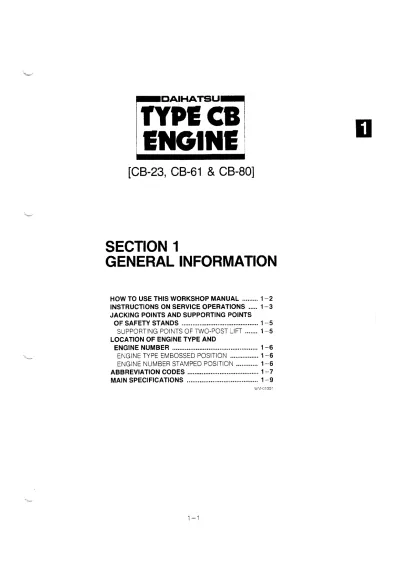 Preview: 1983–1987 Daihatsu Charade G11 Service Manual (P/N C4085-91017)