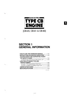 1983-1987 Daihatsu Charade G11 service manual Preview image 1