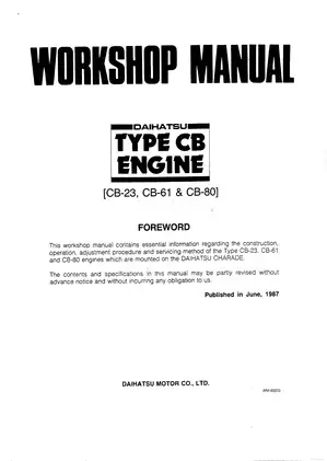 1987-1994 Daihatsu Charade G100 (GTTI) workshop manual Preview image 3