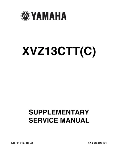 Preview: 1996–2012 Yamaha XVZ13CTT(C) / XVZ 1300 Royal Star Venture Supplementary Service Manual (P/N  LIT-11616-12-60)