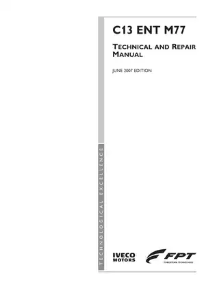 IVECO C13 ENT M77 Technical Manual - Comprehensive Engine Guide