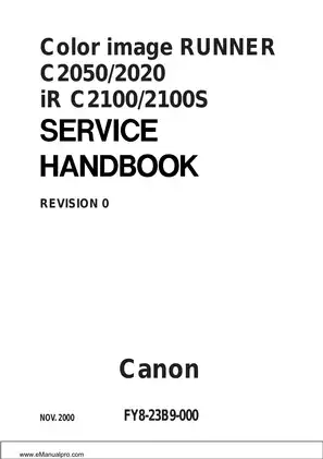 2050/2020 Canon imageRUNNER C050, iR C2100, 2100S service handbook Preview image 1
