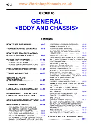 2000-2002 Mitsubishi Eclipse, Eclipse Spider manual Preview image 2