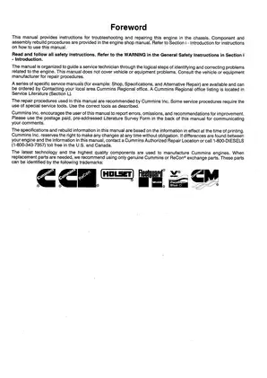Cummins ISC QSC8.3 ISL and QSL9 Engine Troubleshooting and Repair Manual Preview image 2