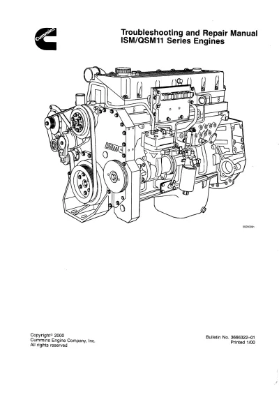 Preview: Cummins ISM/QSM11 Series Engines Service Manual  (P/N 3666322-01)