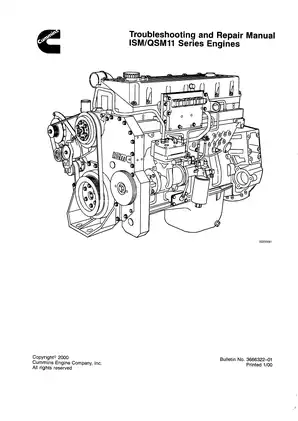 Cummins ISM, QSM11 series engine troubleshooting and repair manual Preview image 1