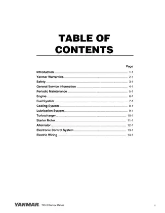 Yanmar industrial engine 3TNV82, 3TNV84, 3TNV88, 4TNV84, 4TNV88, 4TNV94, 4TNV98, 4TNV106 series service manual Preview image 3