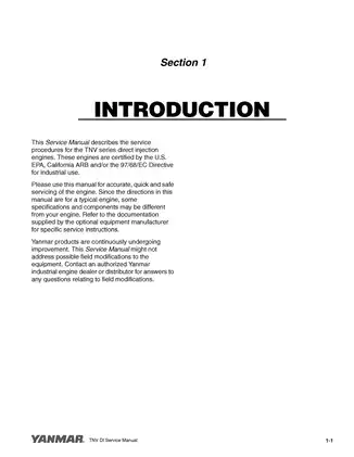 Yanmar industrial engine 3TNV82, 3TNV84, 3TNV88, 4TNV84, 4TNV88, 4TNV94, 4TNV98, 4TNV106 series service manual Preview image 5