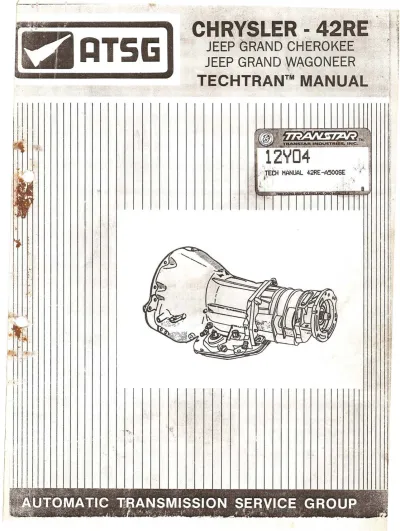 Preview: Chrysler 42RE Automatic Transmission Service and Repair Manual (P/N 12Y04)