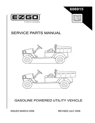 2008-2013 E-Z-GO ST 400 Sport Gas Utility Vehicle service parts manual Preview image 1