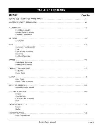E-Z-GO Utility Vehicle Service Parts Manual (2008 Models) Preview image 5