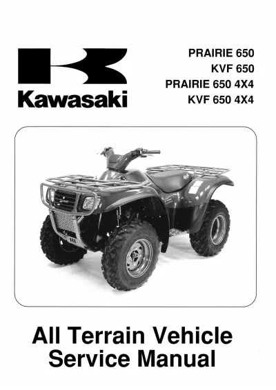 Preview: 2002 Kawasaki KVF650, Prairie 650 4x4 Factory Service & Repair Manual (P/N 99967-1095–02)