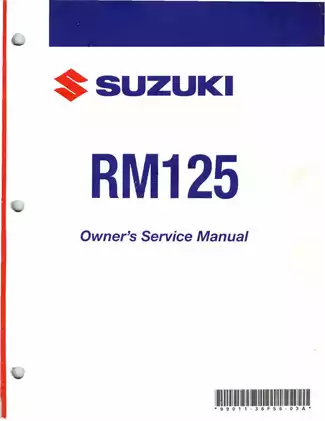 2007 Suzuki RM125 owner´s service manual Preview image 1