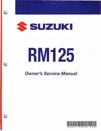 Suzuki RM125 Owner's Service Manual - Complete Repair Guide