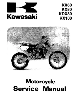 1998-2000 Kawasaki KX60, KX80, KDX80, KX100 service manual Preview image 1