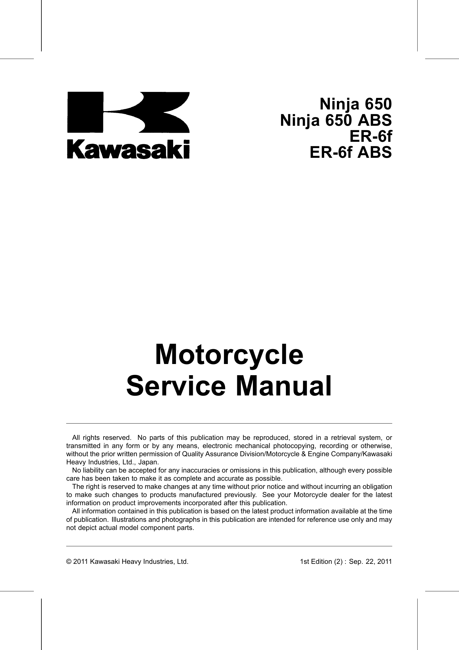 2012 Kawasaki Ninja 650, ER-6f, EX650EC, EX650FC manual Preview image 5