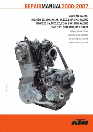 2000-2007 KTM 250, 400, 450, 520, 525, 540, 610 repair manual Preview image 1