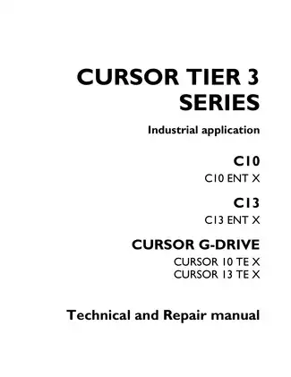 2007-2013 Iveco Cursor Tier 3 series, G Drive 10 TE X 13 TE X engine technical and repair manual