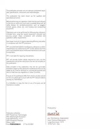 FPT Cursor Engines Tier 3 Technical Manual for F3A Series manual page 2 preview Iveco FPT Cursor Engines Tier 3 Technical Manual for F3A Series manual preview page 2 - thumbnail