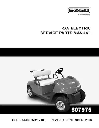 E-Z-GO RXV Electric Golf Car Service Parts Manual (2008)