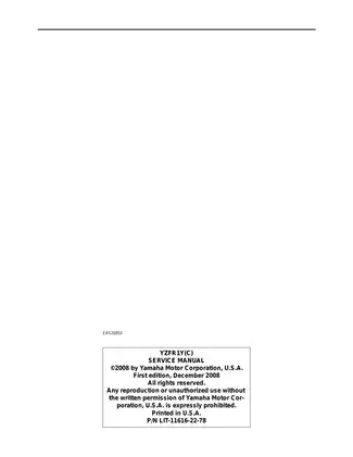 Yamaha YZF-R1Y Service Manual (2009 Edition) Preview image 2