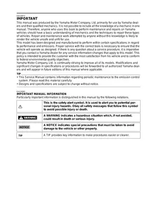 Yamaha YZF-R1Y Service Manual (2009 Edition) Preview image 3