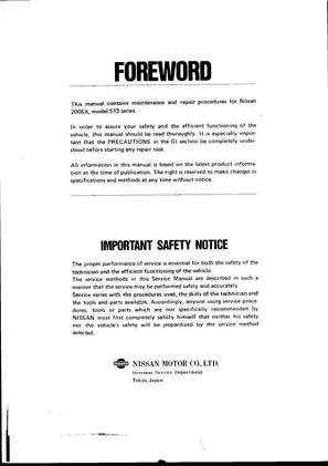Nissan 200SX S13 Series Service Manual - Comprehensive Repair Guide Preview image 4