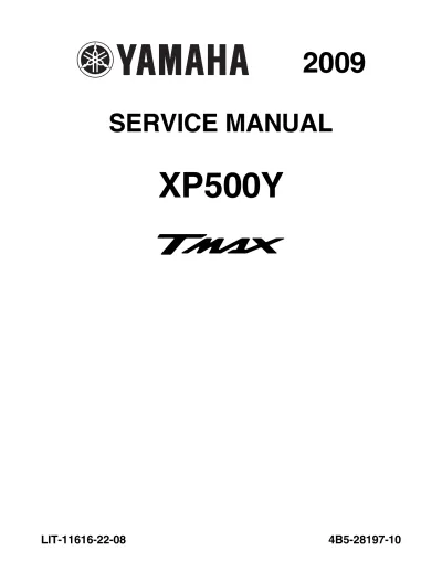 Preview: 2009 Yamaha XP500Y TMAX Factory Service Manual (P/N LIT-11616-22–08)