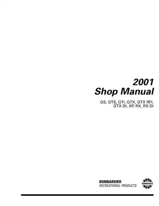 Shop Manual for Bombardier Sea-Doo 2001 Watercraft Models Preview image 2