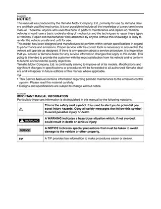 Yamaha XVS95Y Service Manual - Comprehensive Guide for Maintenance and Repair Preview image 3