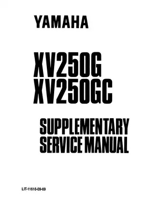 Yamaha XV250G Supplementary Service Manual - Comprehensive Guide to Maintenance and Repair Preview image 2