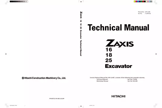 2003-2010 Hitachi Zaxis ZX16, ZX18, ZX25 excavator technical manual Preview image 1