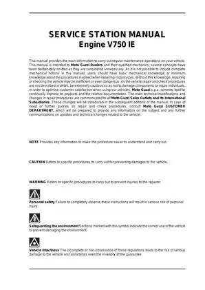 Moto Guzzi V750 IE Service Station Manual - Comprehensive Repair & Maintenance Guide Preview image 3