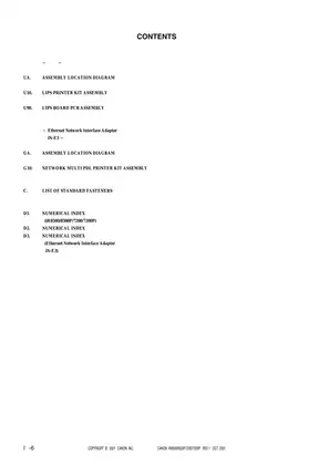 Canon iR8500/8500P/7200/7200P Parts Catalog & Service Guide - 2001 Edition Preview image 4