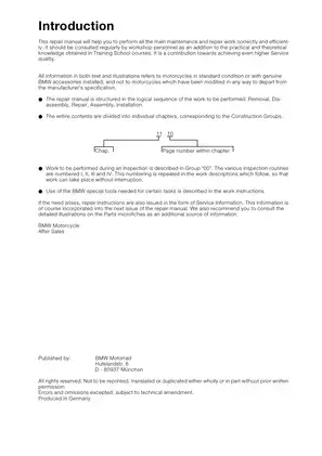 BMW Motorcycle Service and Repair Manual - R1100 Series Preview image 2