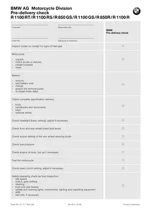 1993-2003 BMW R1100RT, R1100RS, R850/1100GS, R850/110R manual Preview image 5