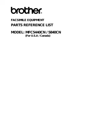 Brother MFC-5840 MFC service manual and parts list