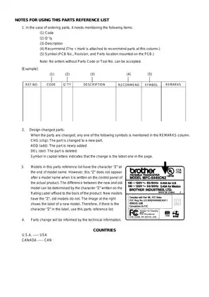 Brother MFC-5840 MFC service manual and parts list Preview image 2