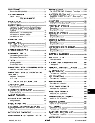 2012-2013 Nissan Versa Sedan Audio, Visual & Navigation System manual Preview image 3
