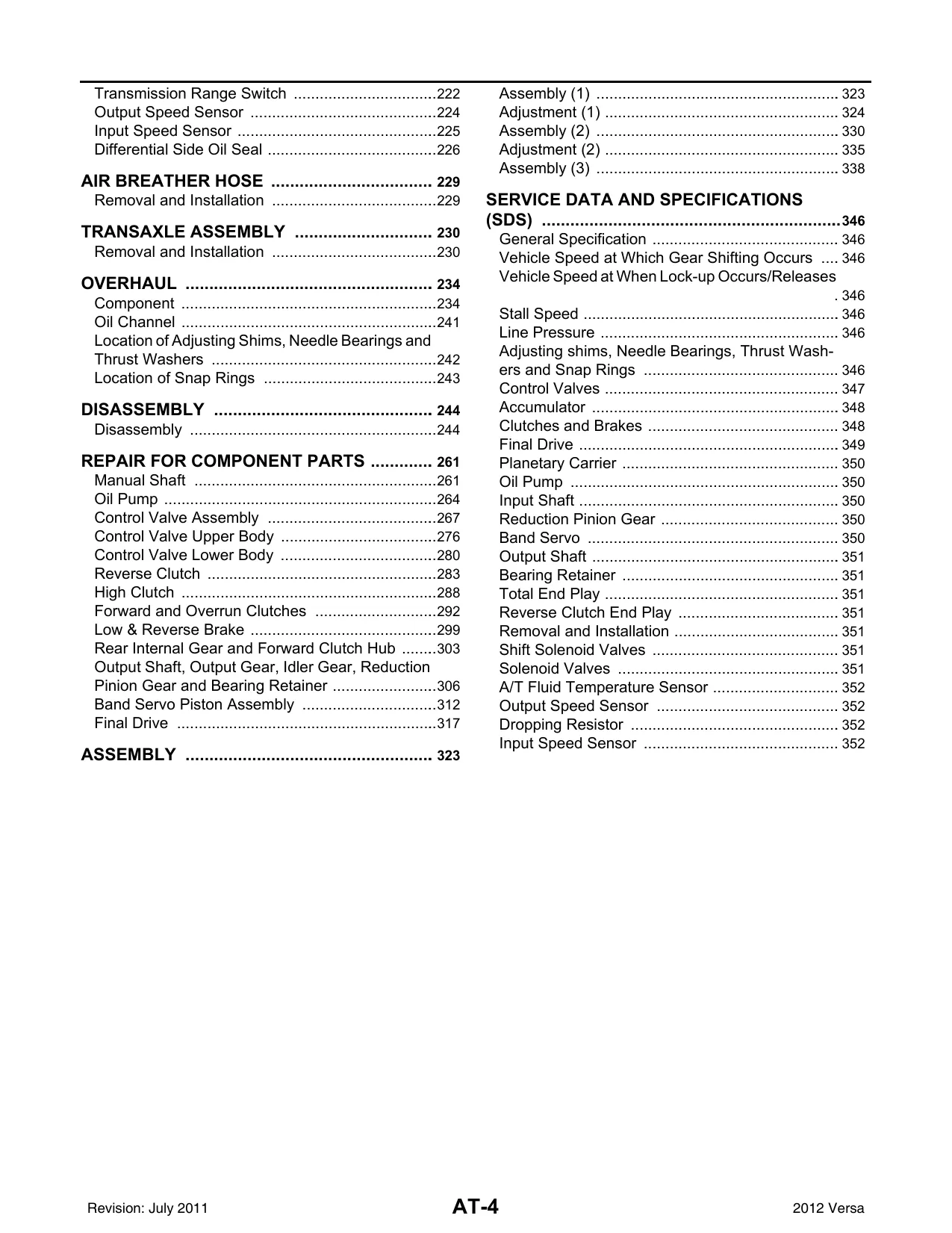 2012-2013 Nissan Versa Hatchback AT Automatic Transaxle manual Preview image 4