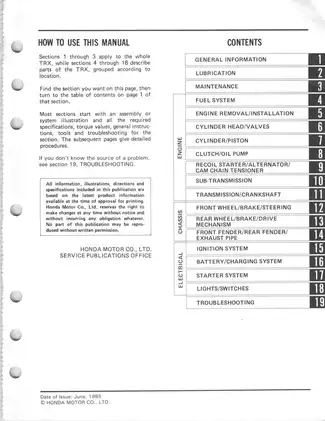 1985-1986 Honda TRX125, Fourtrax 125 ATV shop manual Preview image 3